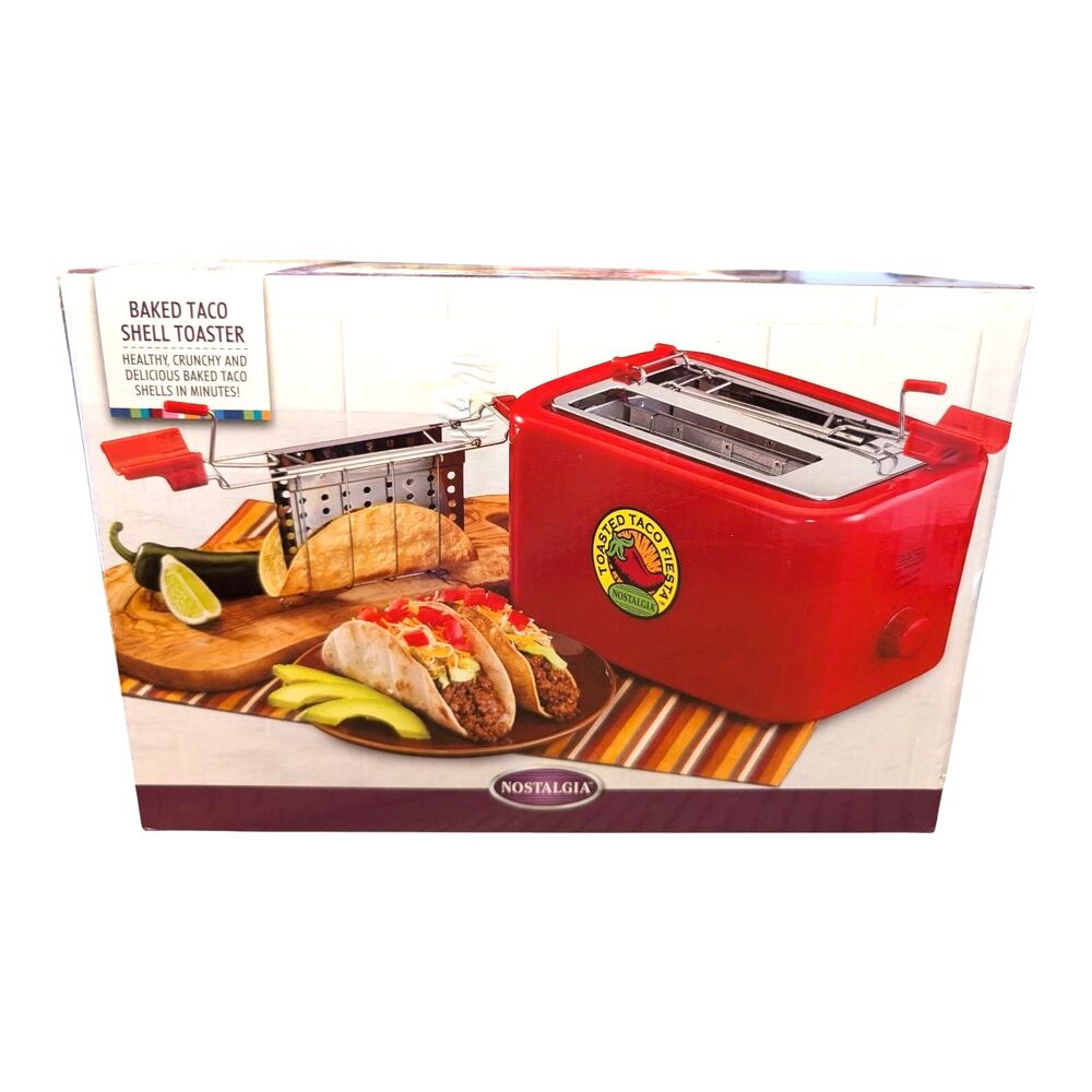 Nostalgia Electrics Fiesta Series Baked Taco Shell Toaster (Model BTS200) NEW